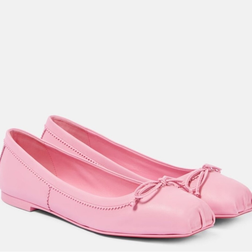 Mamadrague Ballerina Slip on Pink Flats, Square Toe Christian Louboutin, Size 37